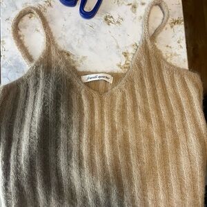 French Quarter Beige and Gray Knit Tank Top
